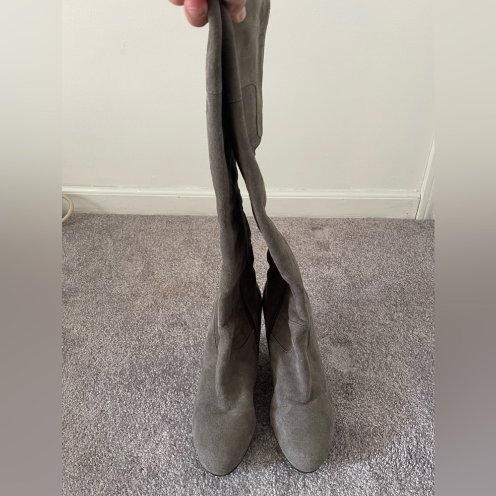 Via Spiga Grey Leather/Suede Boots